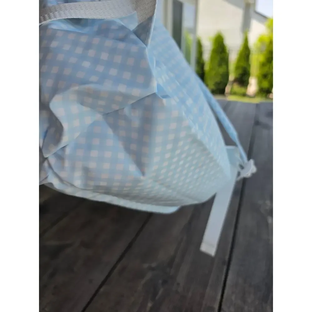 New apple of my Isa gingham Blue backpack / wipeable / drink holder